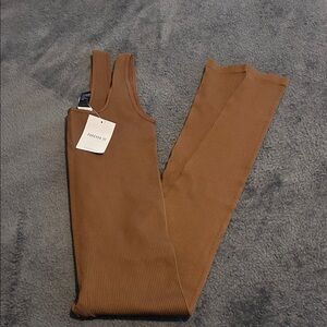 Forever 21 Brown Ribbed Jumpsuit